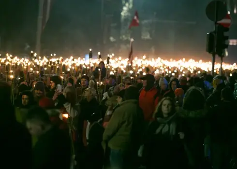 Tradicionālais 18. novembra lāpu gājiens Rīgas centrā; 18.11.2024.