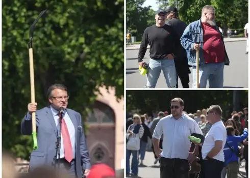 Partijas "Latvija pirmajā vietā" sapulce pie Brīvības pieminekļa