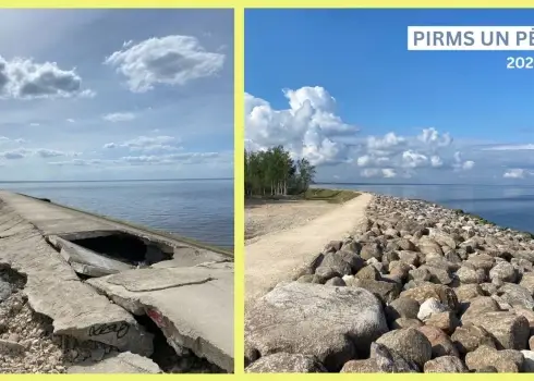 Daugavgrīvas krasta nostiprinājuma dambis atkal atvērts gājējiem un velobraucējiem