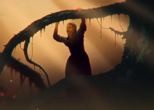Ieskats Laura un Raita Ābeļu rotoskopijas animācijas spēlfilmā “Dieva suns”