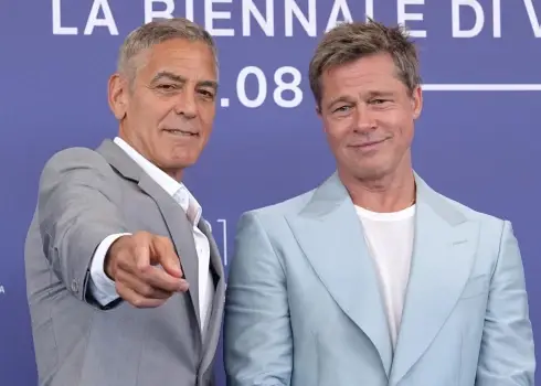 Draugi Džordžs Klūnijs un Breds Pits dzīvē un uz ekrāna