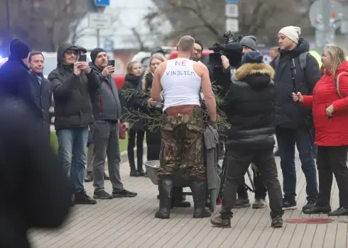 Protests pret autoceļu lietošanas nodevu komercauto; 07.12.2025.